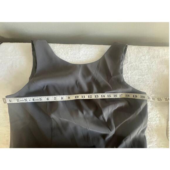 NWT Dessy Collection Vivian Diamond Open Back Sleeveless Dress Charcoal Sz 18 - Picture 8 of 9